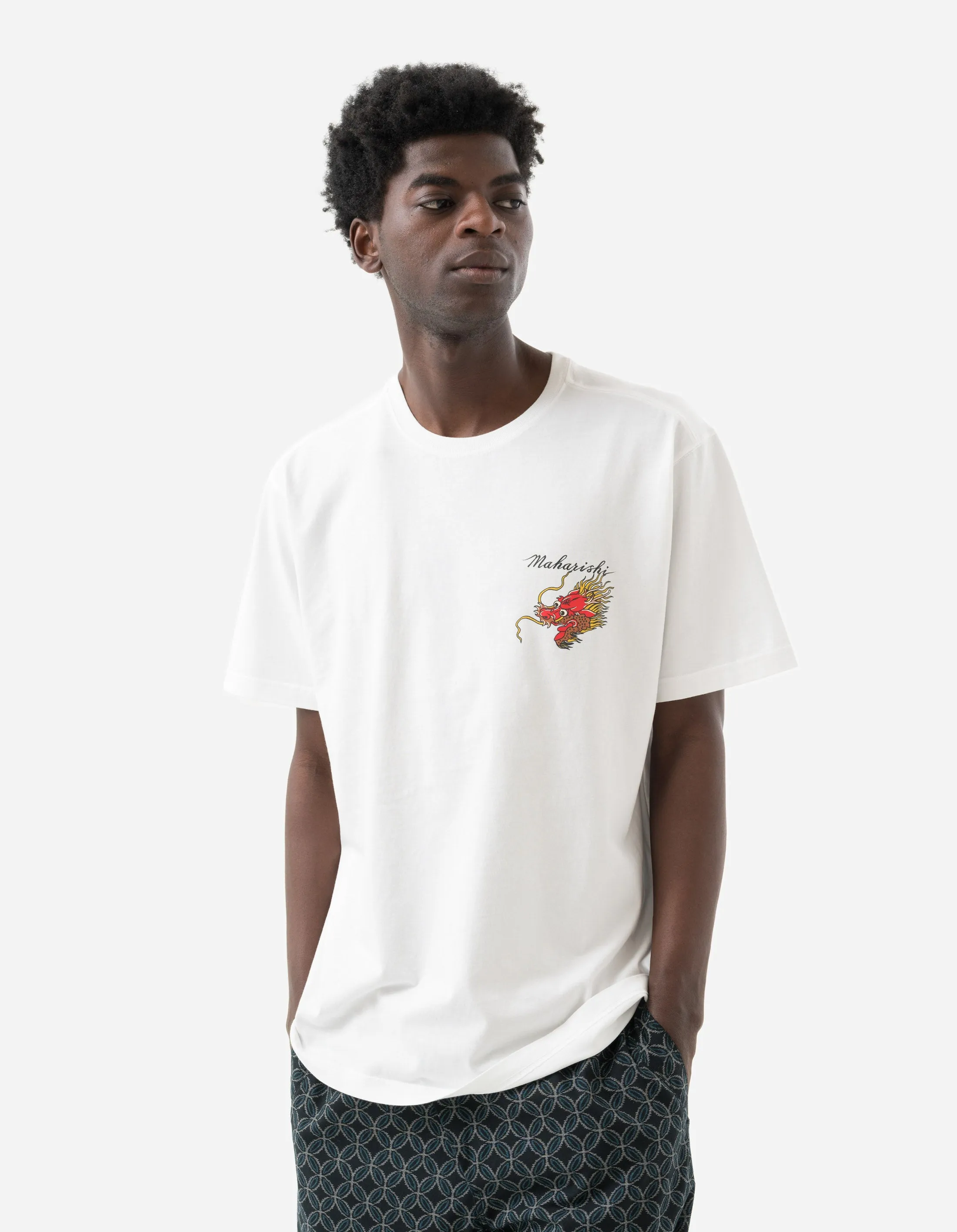 1385 Dragon Map T-Shirt White