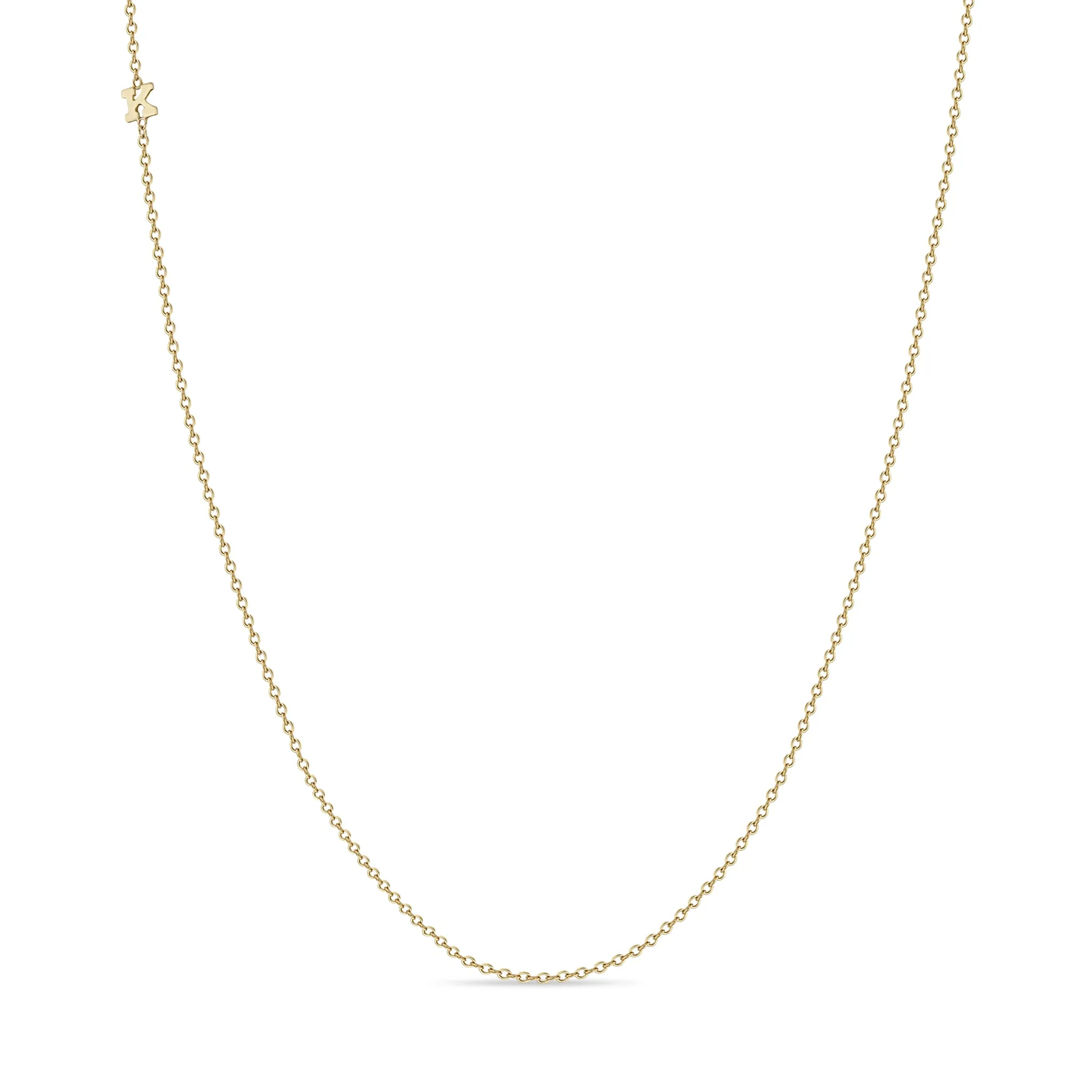 14k Itty Bitty Off-Center Initial Letter Necklace