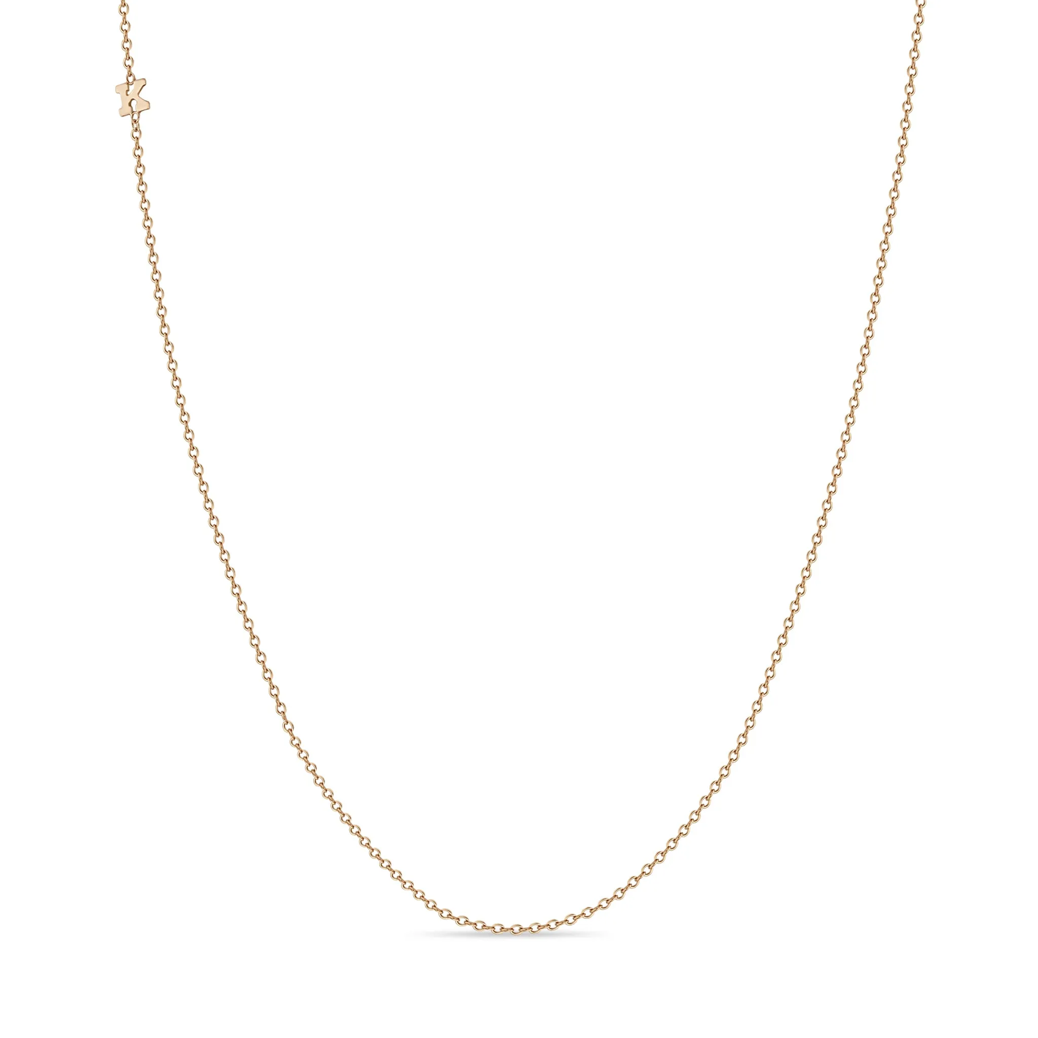 14k Itty Bitty Off-Center Initial Letter Necklace