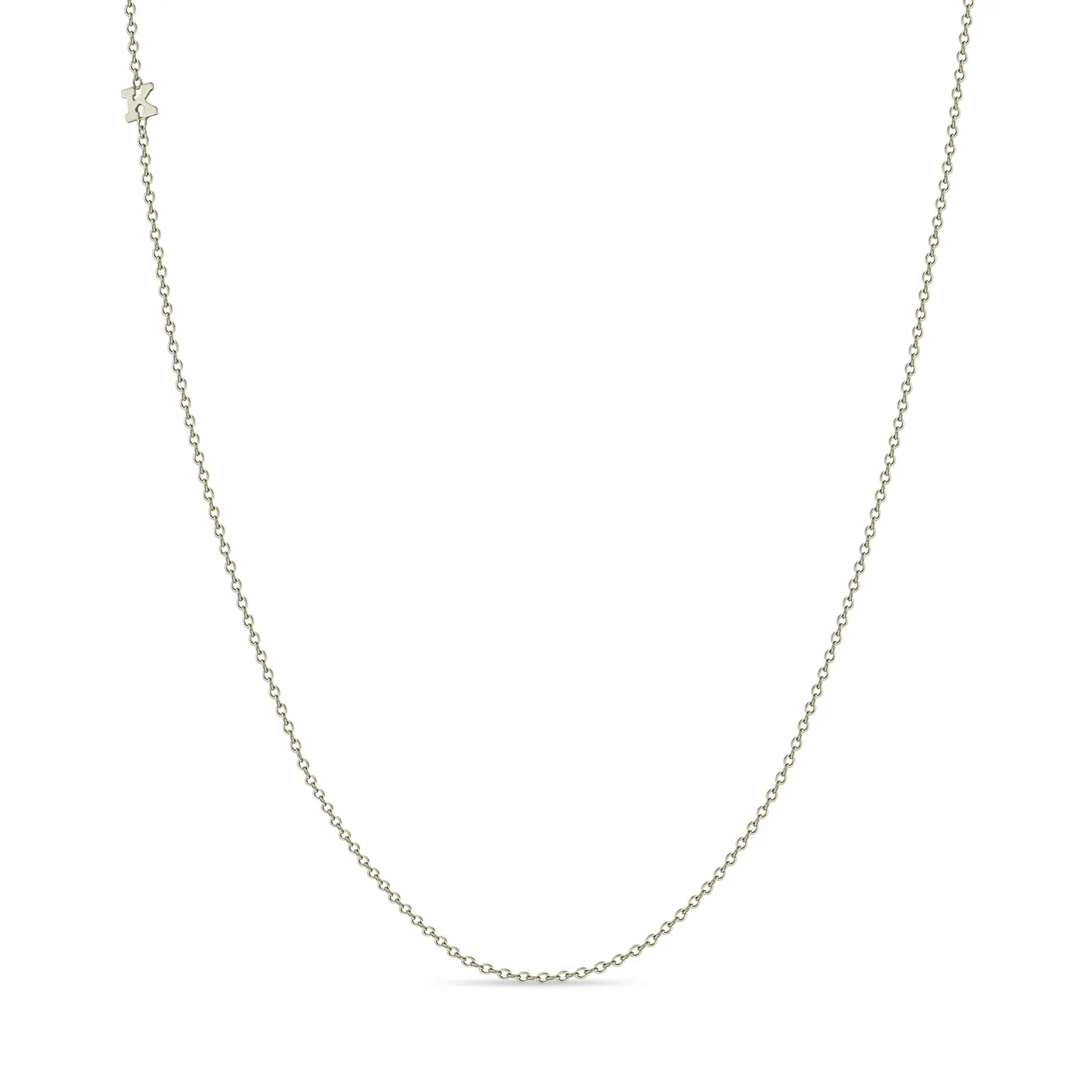 14k Itty Bitty Off-Center Initial Letter Necklace