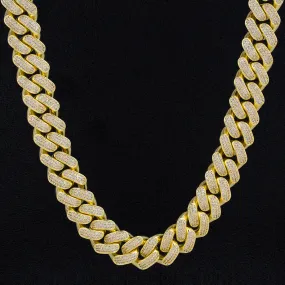 18mm Iced Out Diamond Cuban Link Chain in 14K Gold KRKC