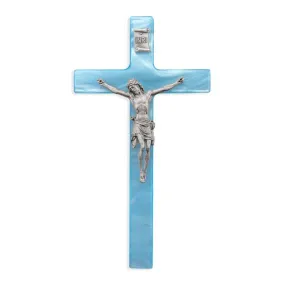 7 Blue Pearlized Crucifix