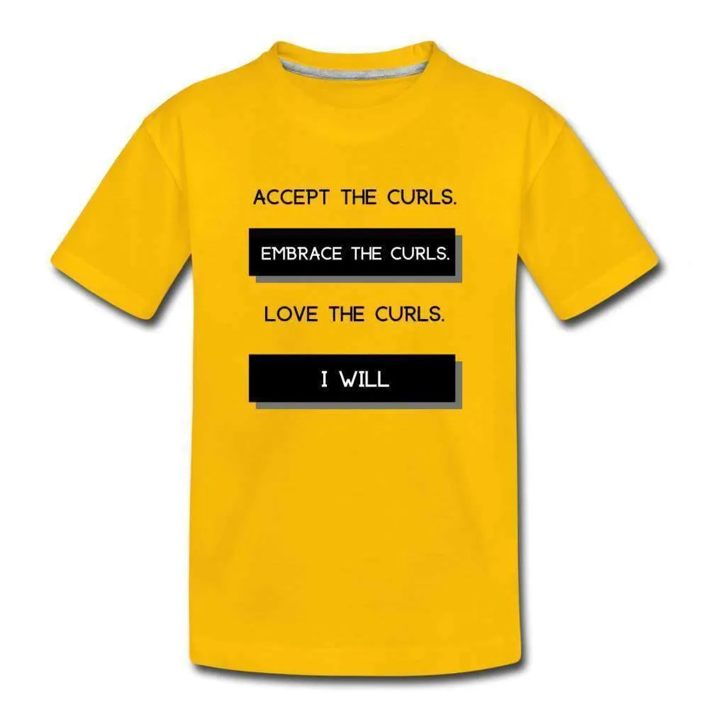 Accept The Curls Girls Toddler T-Shirt