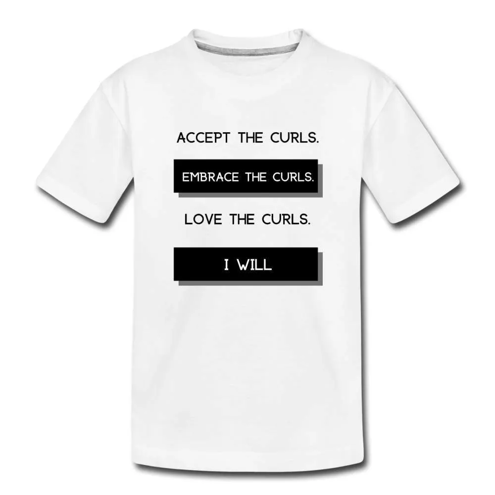 Accept The Curls Girls Toddler T-Shirt