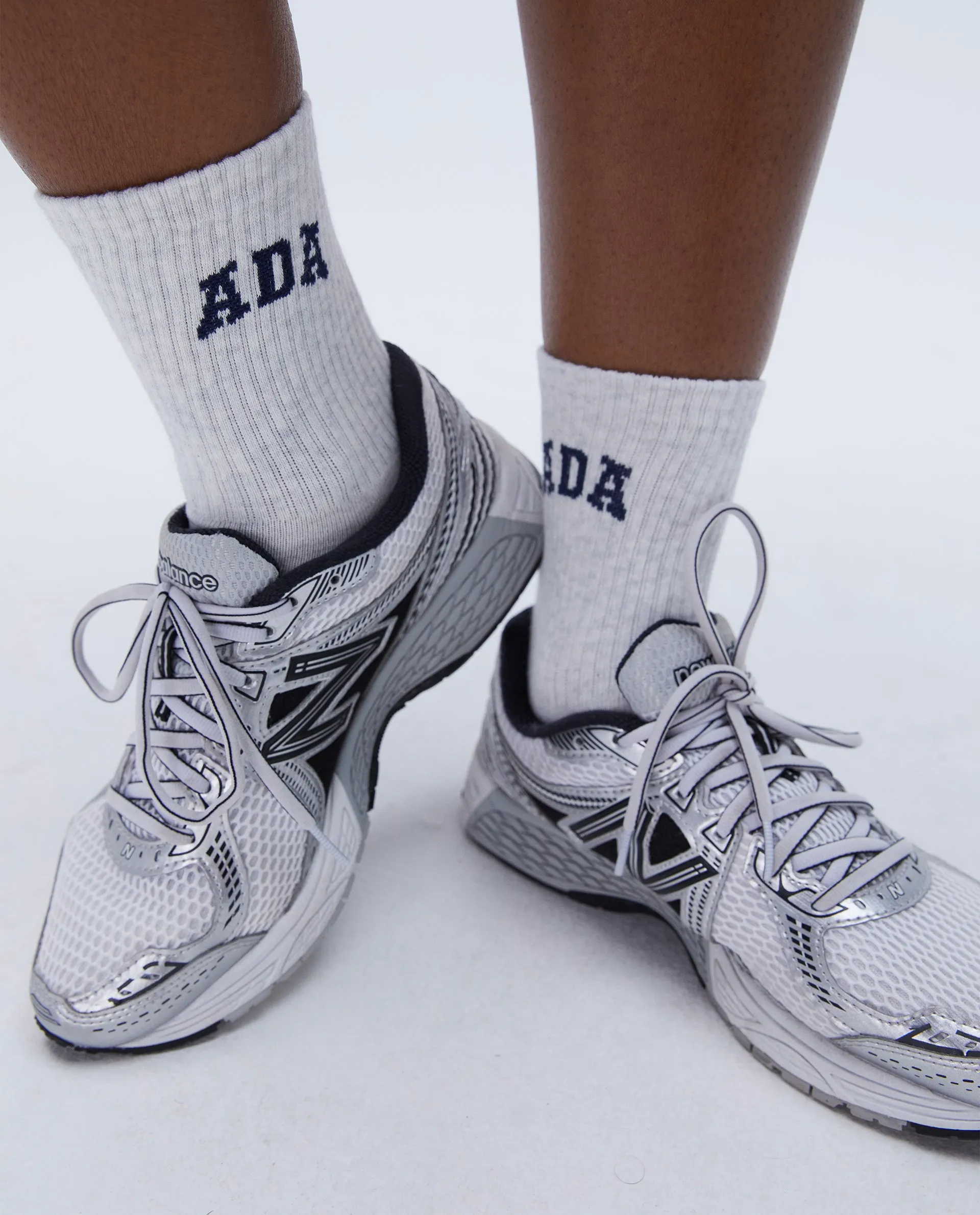 ADA Socks - Light Grey Melange/Navy Blue