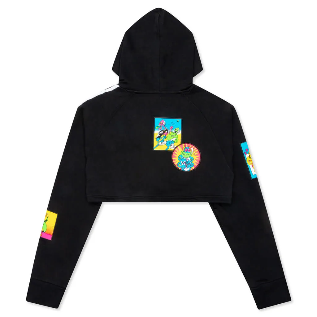 Adidas Originals x Jeremy Scott Women's Cropped Hoodie - Black