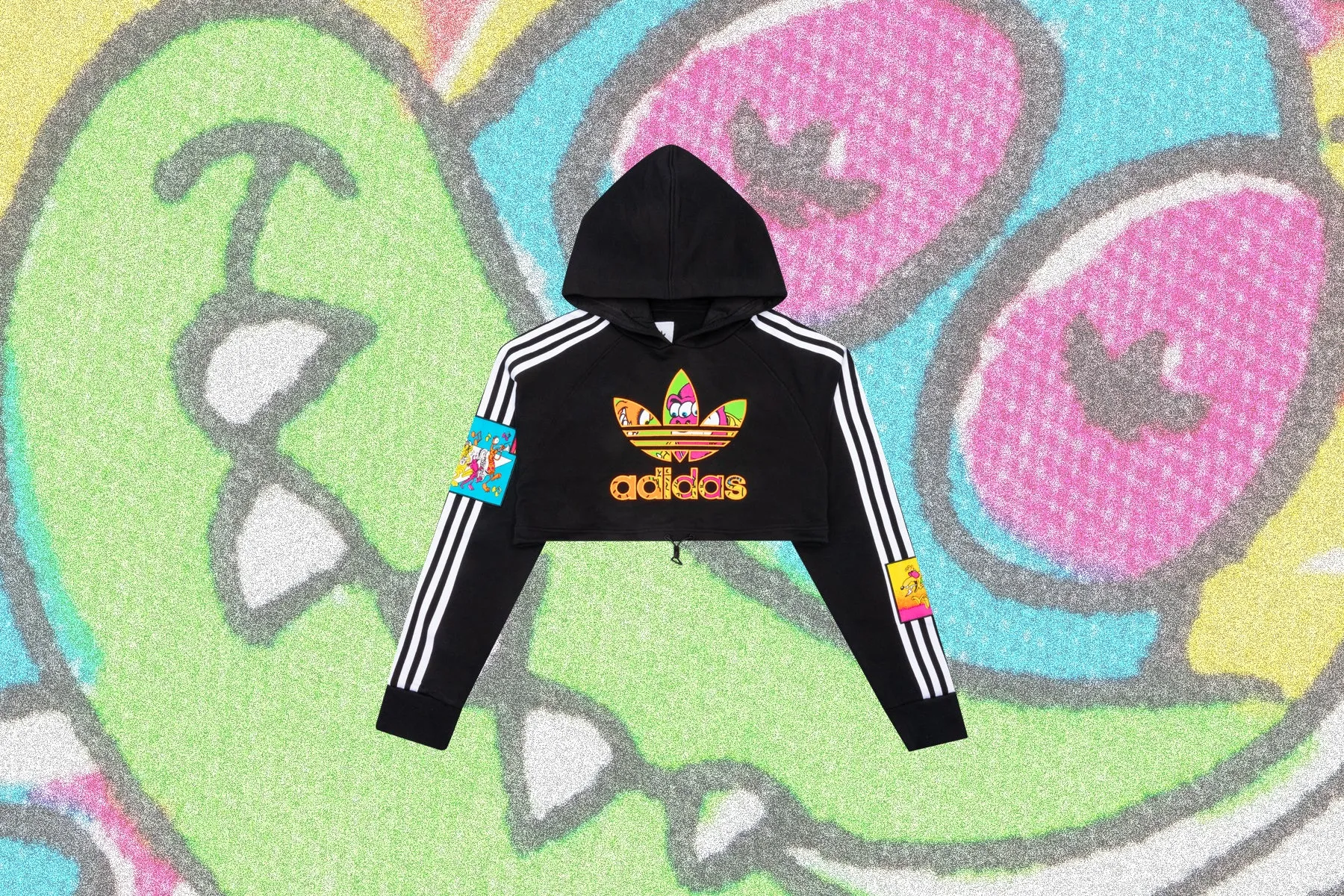 Adidas Originals x Jeremy Scott Women's Cropped Hoodie - Black