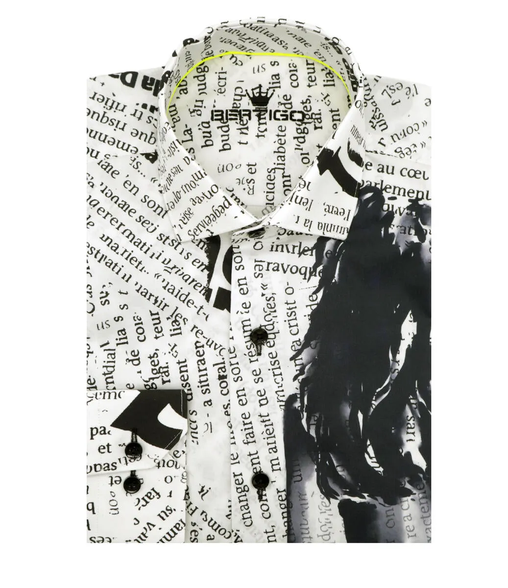 Bertigo Shirt | Sunshine-05 News Article Woman Abstract Print