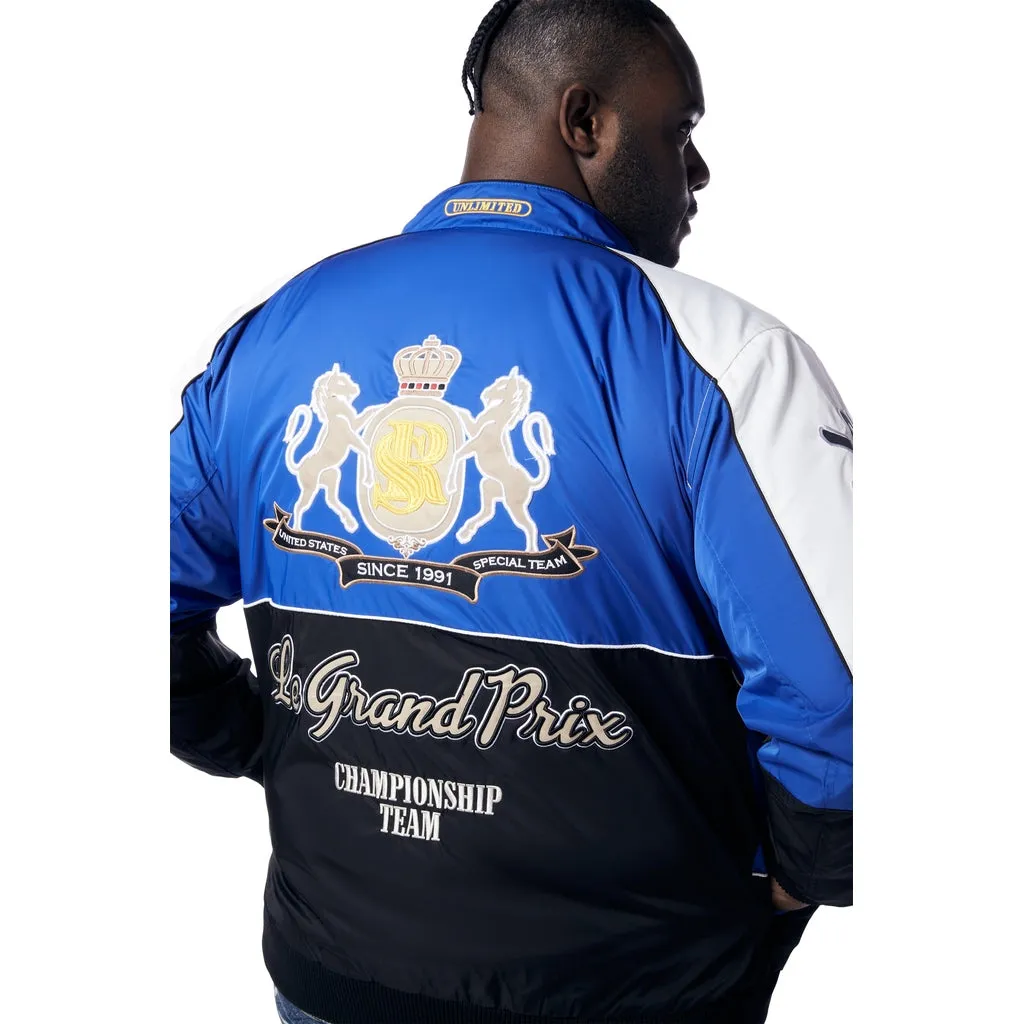 Big and Tall - Euro Racing Windbreaker Jacket - Royal