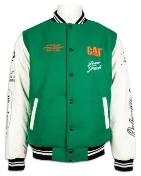 Bomber Caterpillar Cat Iconic Varsity Jacket Verde