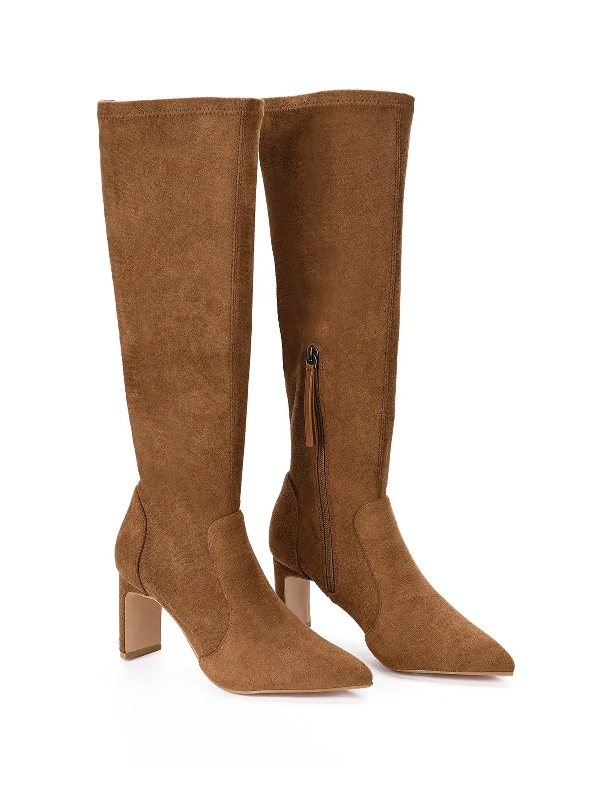 Bradley Knee High Boots - Coffee Stretch Micro