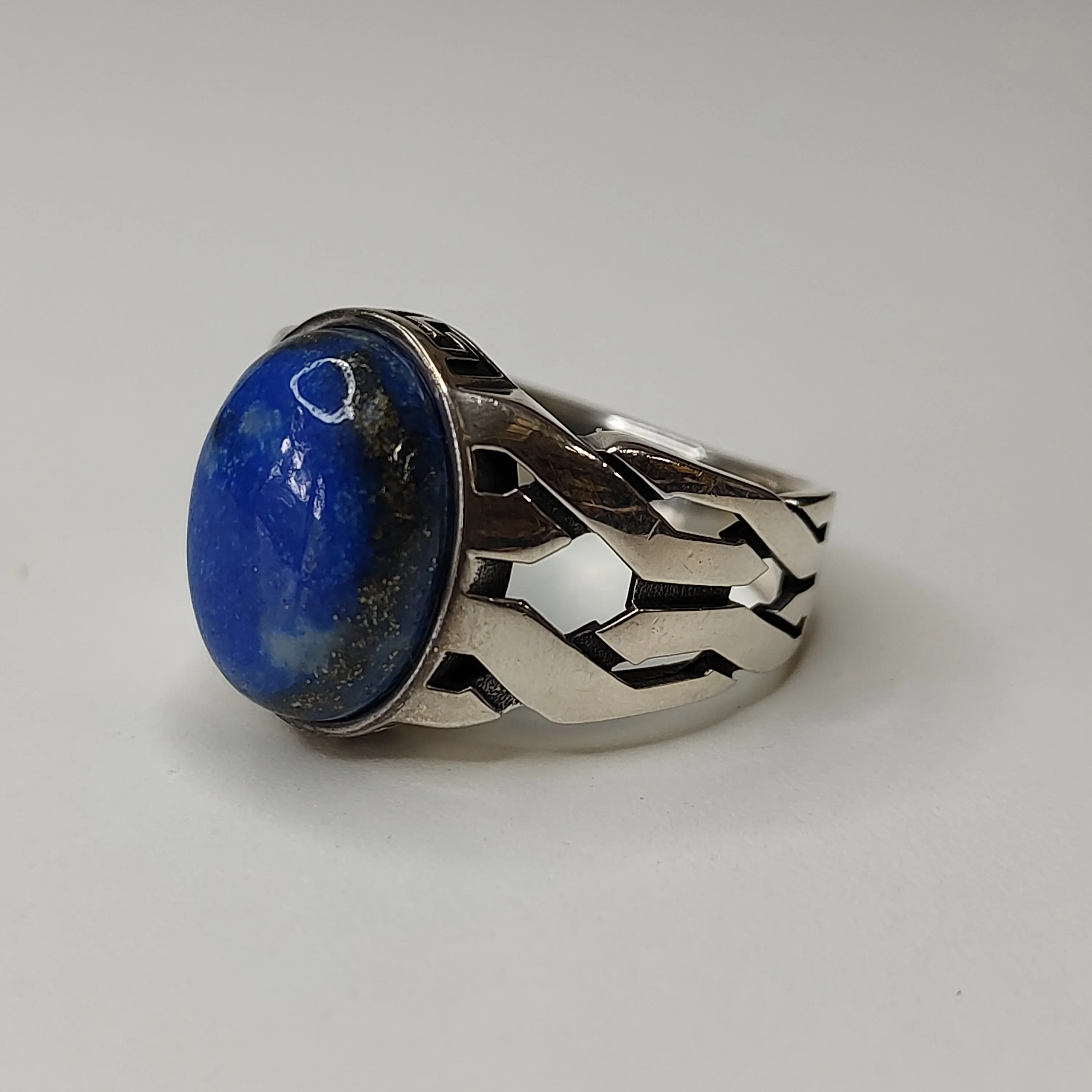 Braided Lapis Cabochon Ring