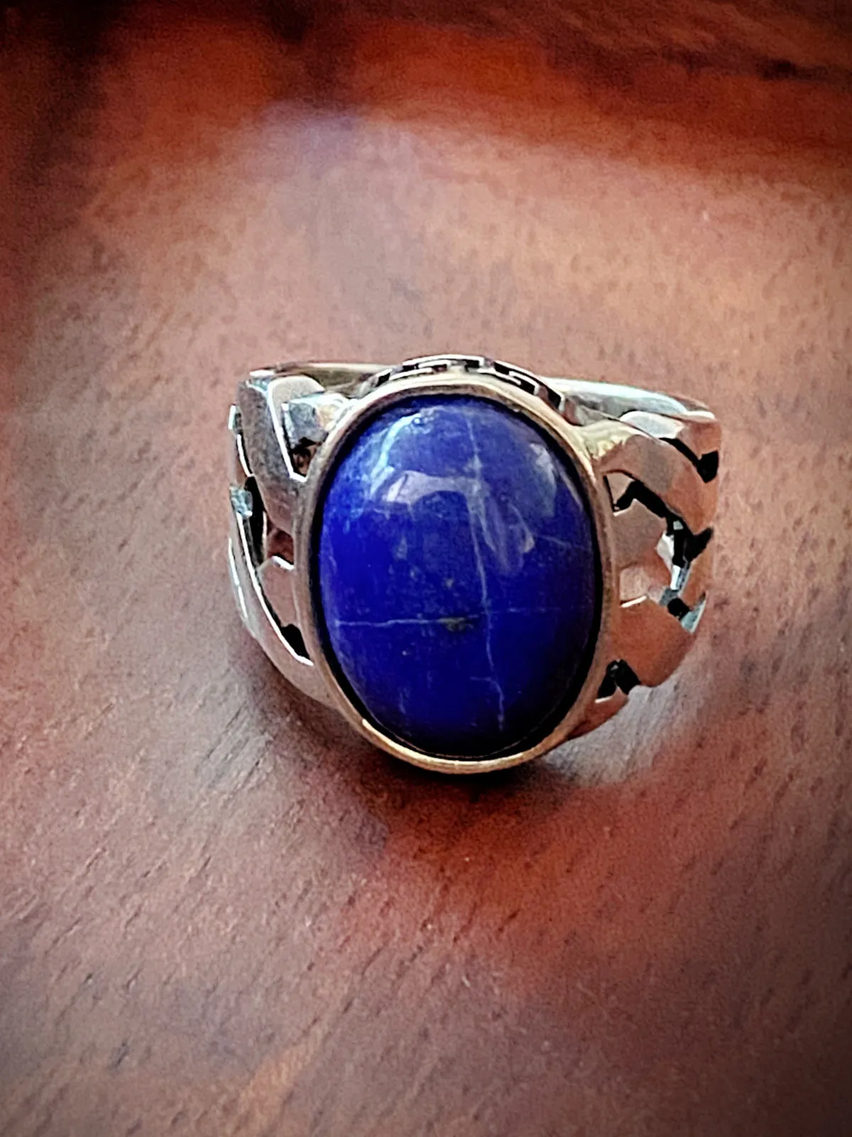 Braided Lapis Cabochon Ring