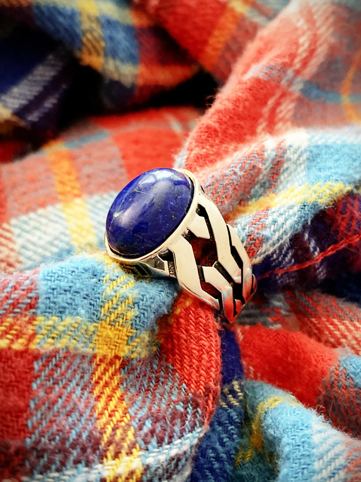 Braided Lapis Cabochon Ring