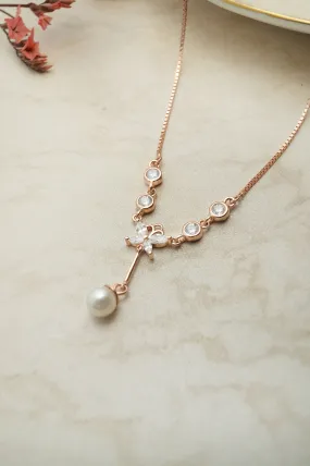 Butterfly Paradise Rose Gold Plated Sterling Silver Chain Necklace