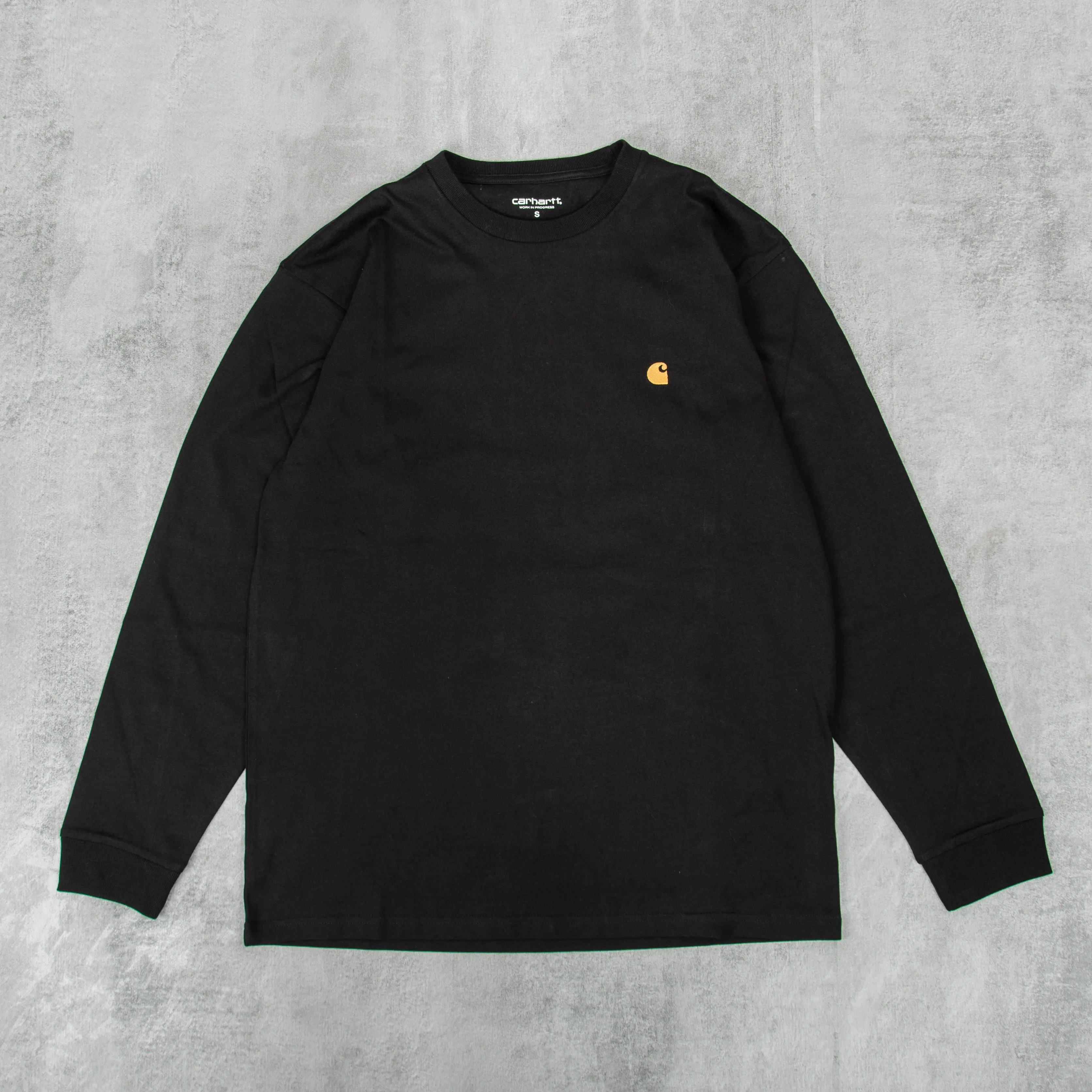 Carhartt WIP Chase L/S Tee - Black / Gold