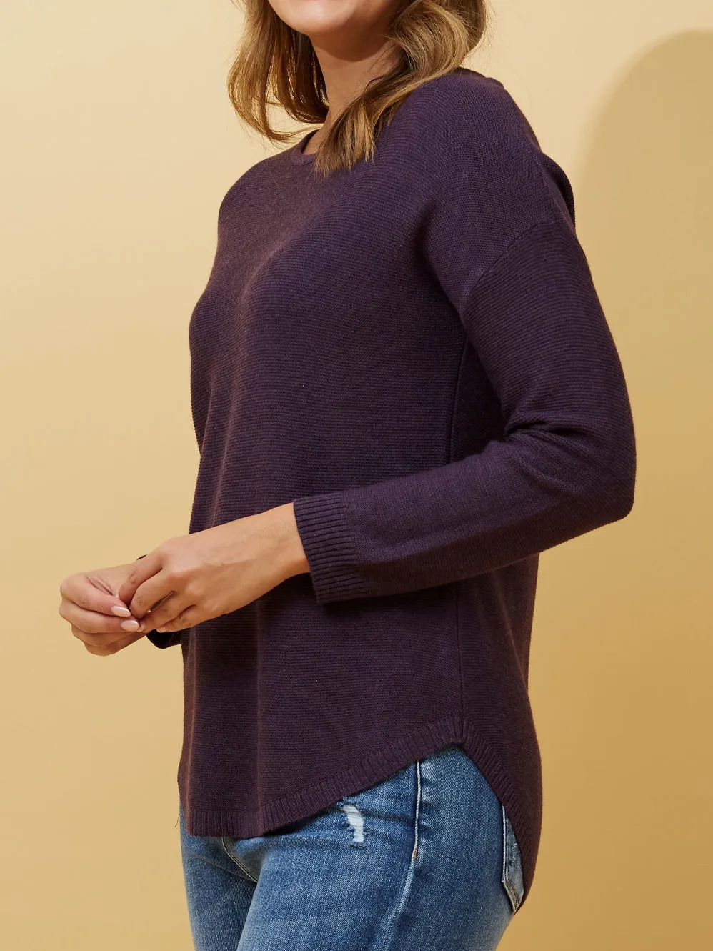 CAROLINE K MORGAN CURVED HEM PULLOVER