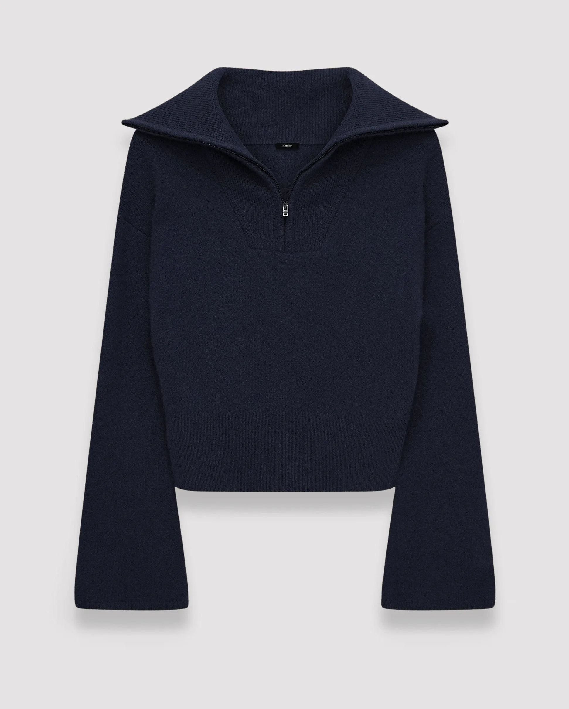 CASHMERE HALF ZIP / NAVY