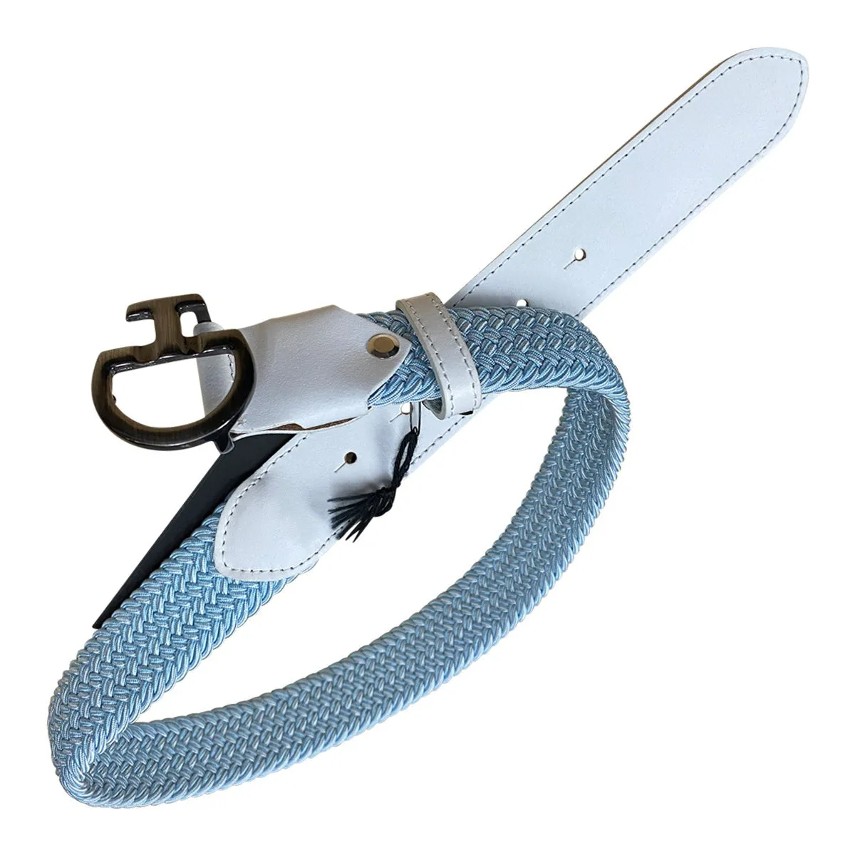 Cavalleria Toscana Elastic Woven Belt in Light Blue - Children's Small