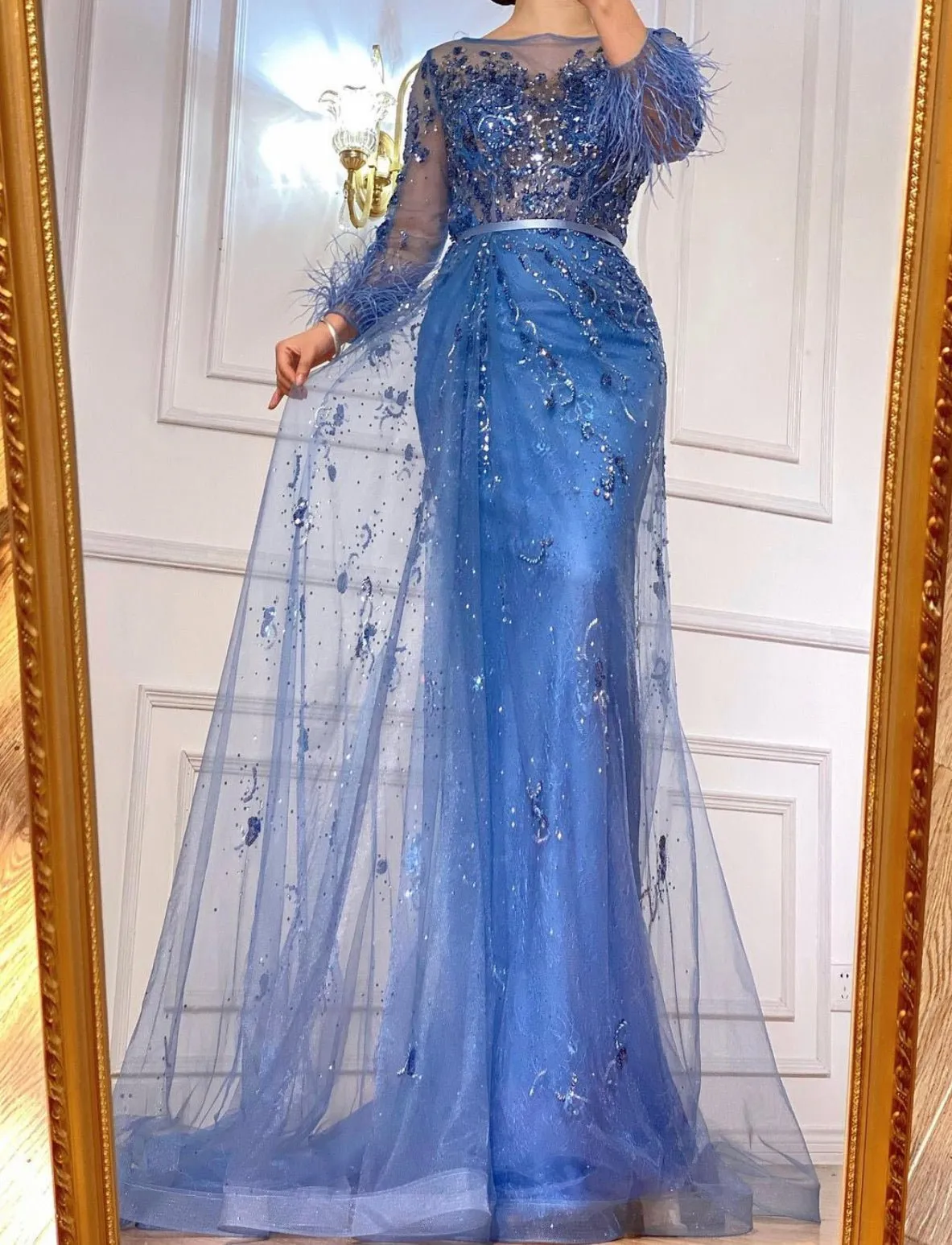 Celina Luxury Beading Embelished Mermaid Evening Dress