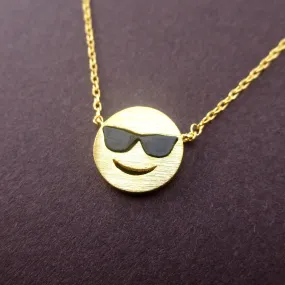 Cool Smiley Face With Sunglasses Face Mutual Best Friends Pendant Necklace