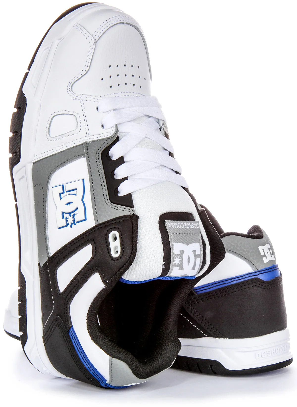 Dc Shoes Stag In White Black Grey For Men