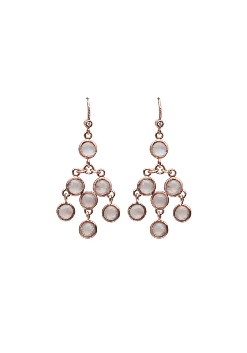 Dominique Cohen 18KRG White Moonstone Chandelier Earrings