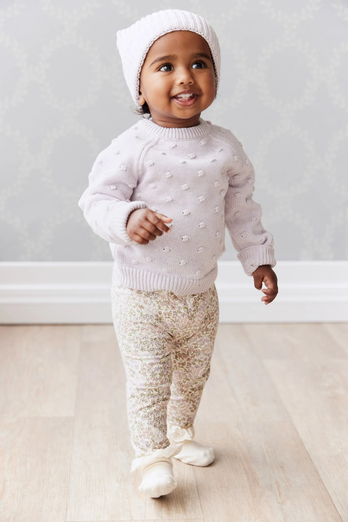 Dotty Knit Jumper - Pale Lilac Marle