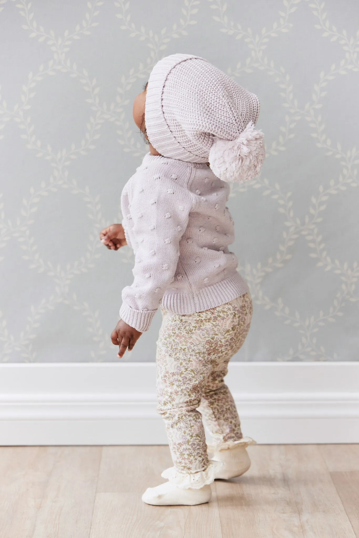 Dotty Knit Jumper - Pale Lilac Marle