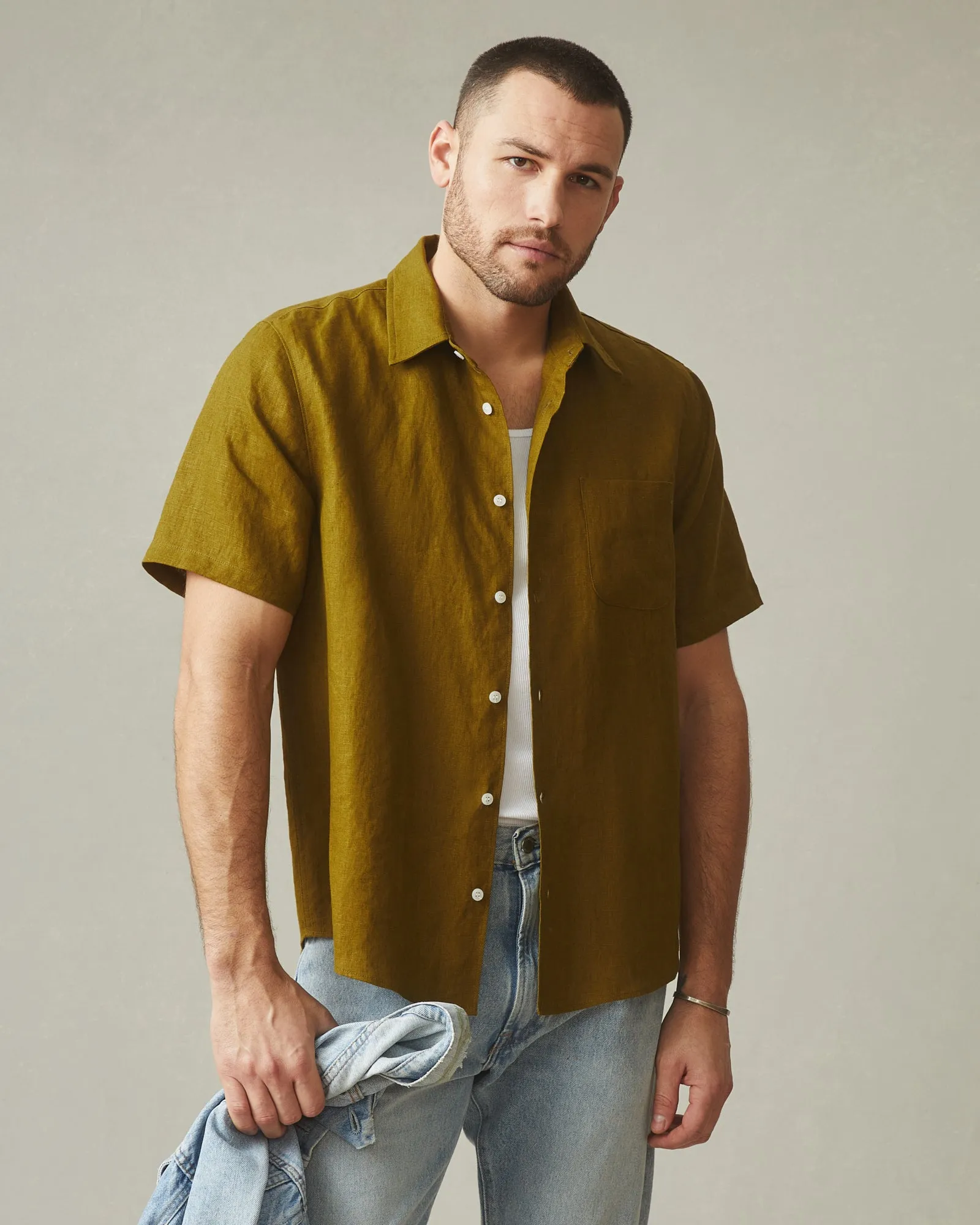 Easy Linen Shirt - Fir Green