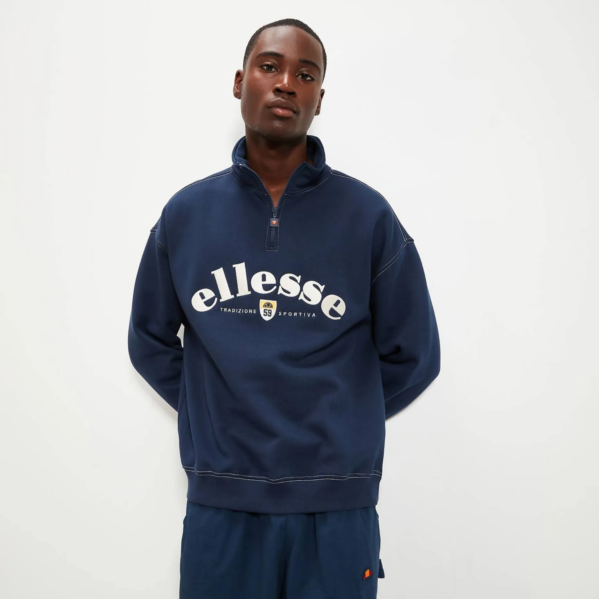 Ellesse Roane 1/4 Zip Top Navy