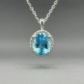 Estate 14K W Gold 4.57ct Aquamarine Pendant