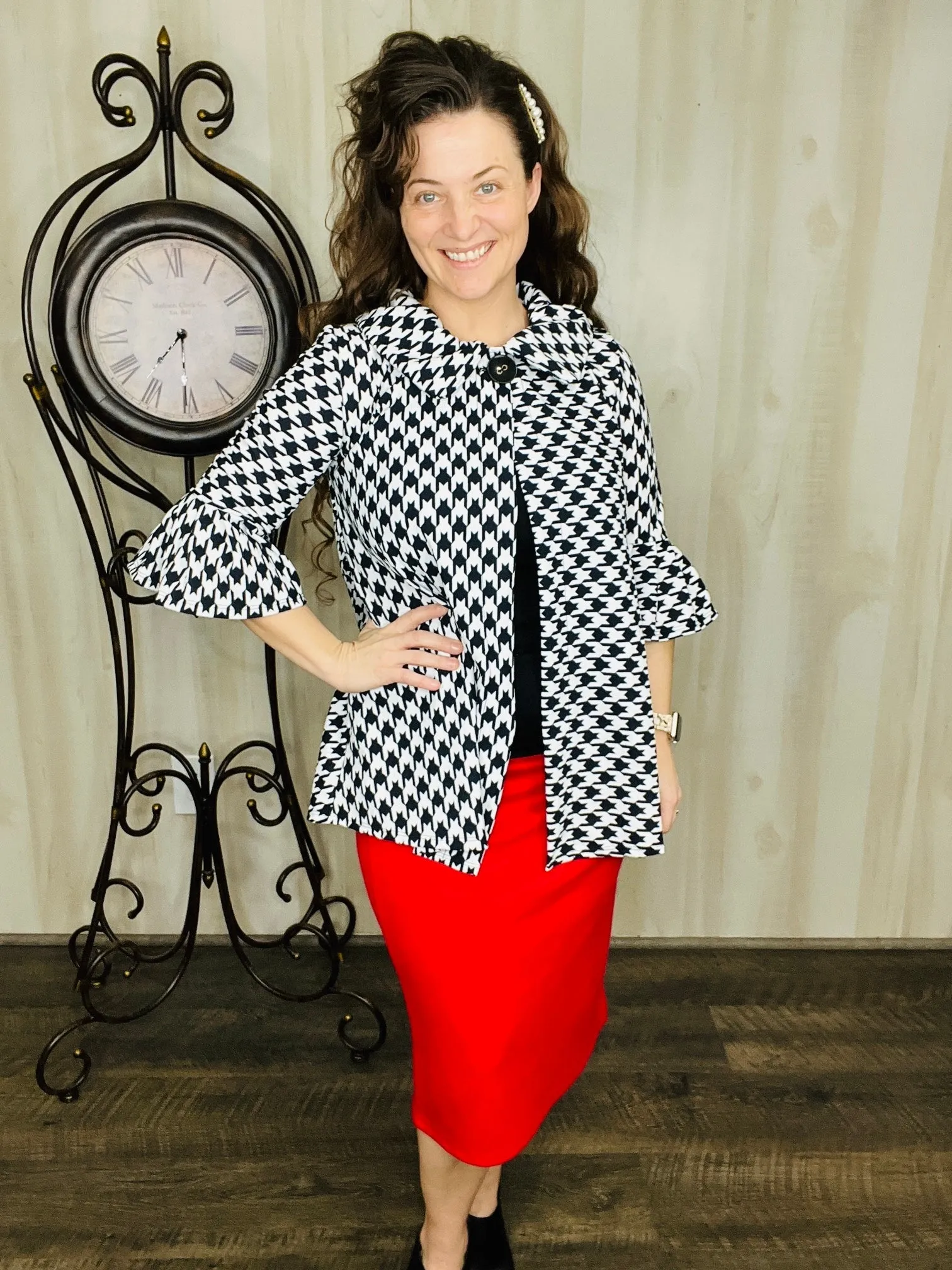 Felisha Houndstooth Blazer