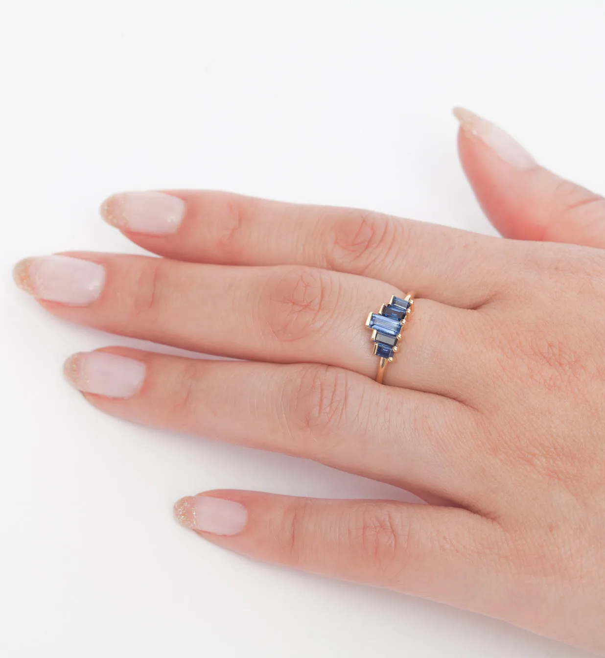 Five Baguette Sapphire Ring