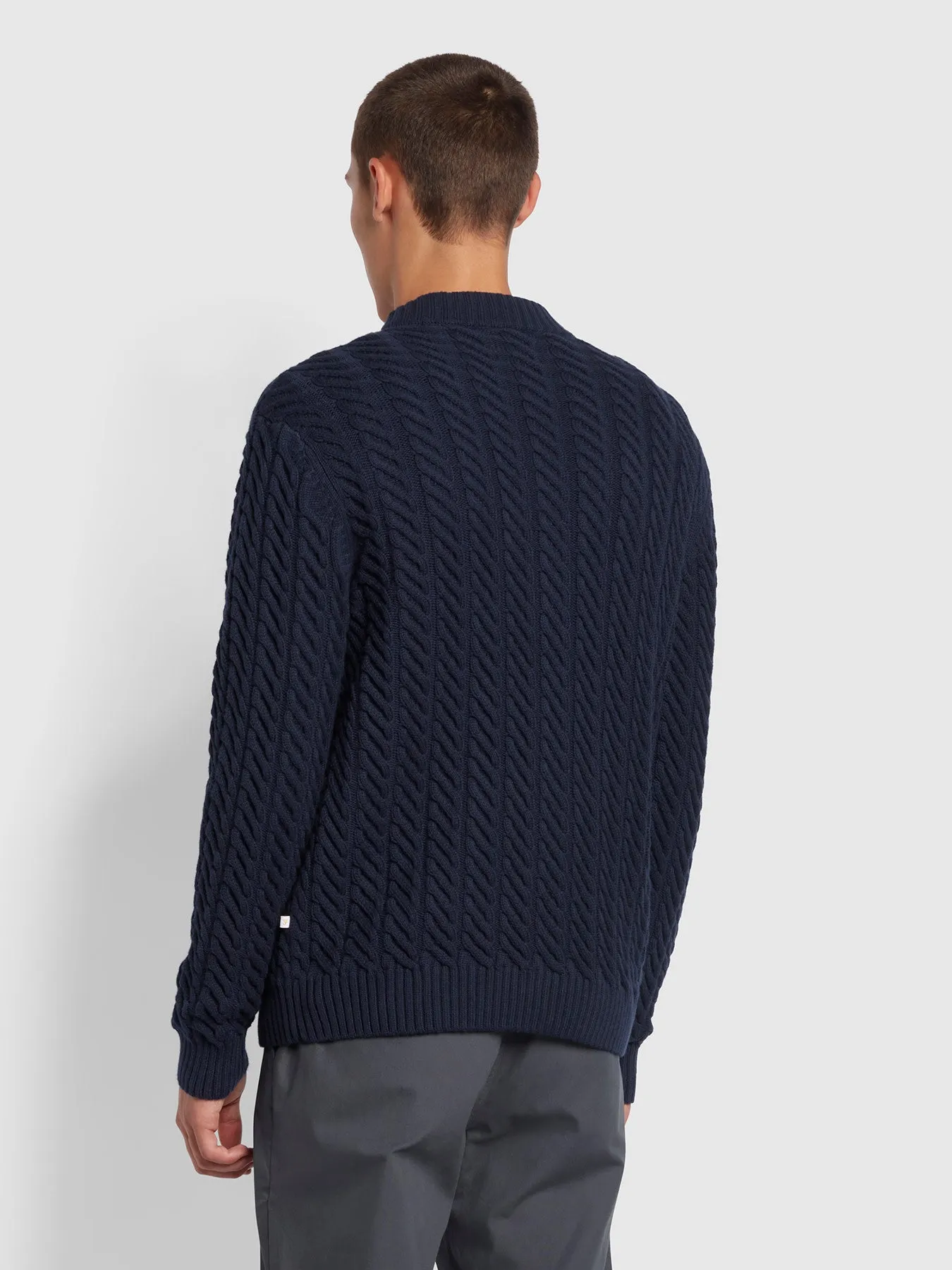 Gabriel Regular Fit V Neck Cardigan In True Navy