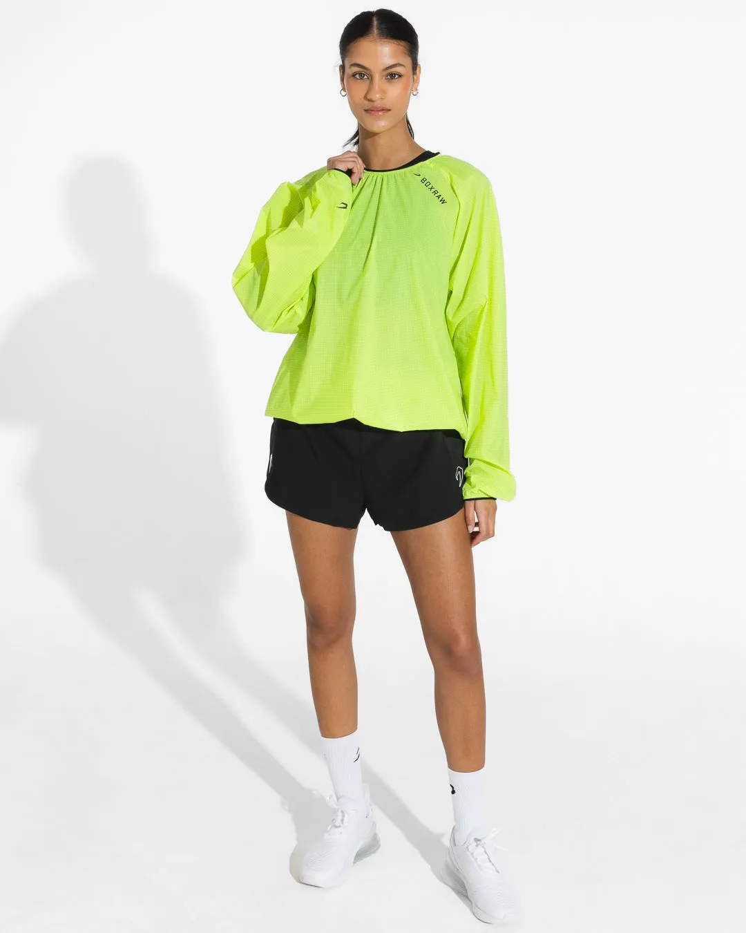 Genaro Oversized Windbreaker Crew - Neon Yellow