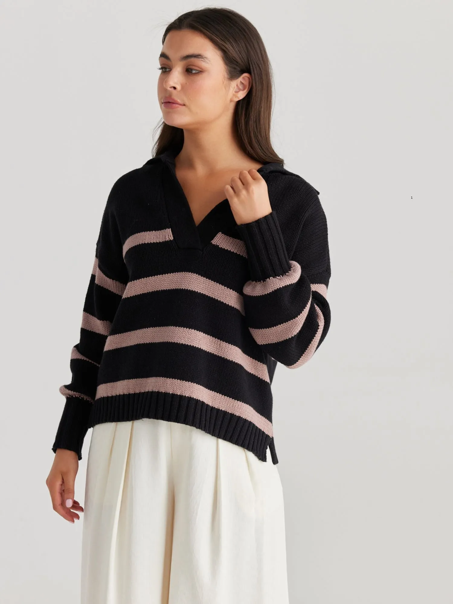 Goldie Stripe Knit | Black