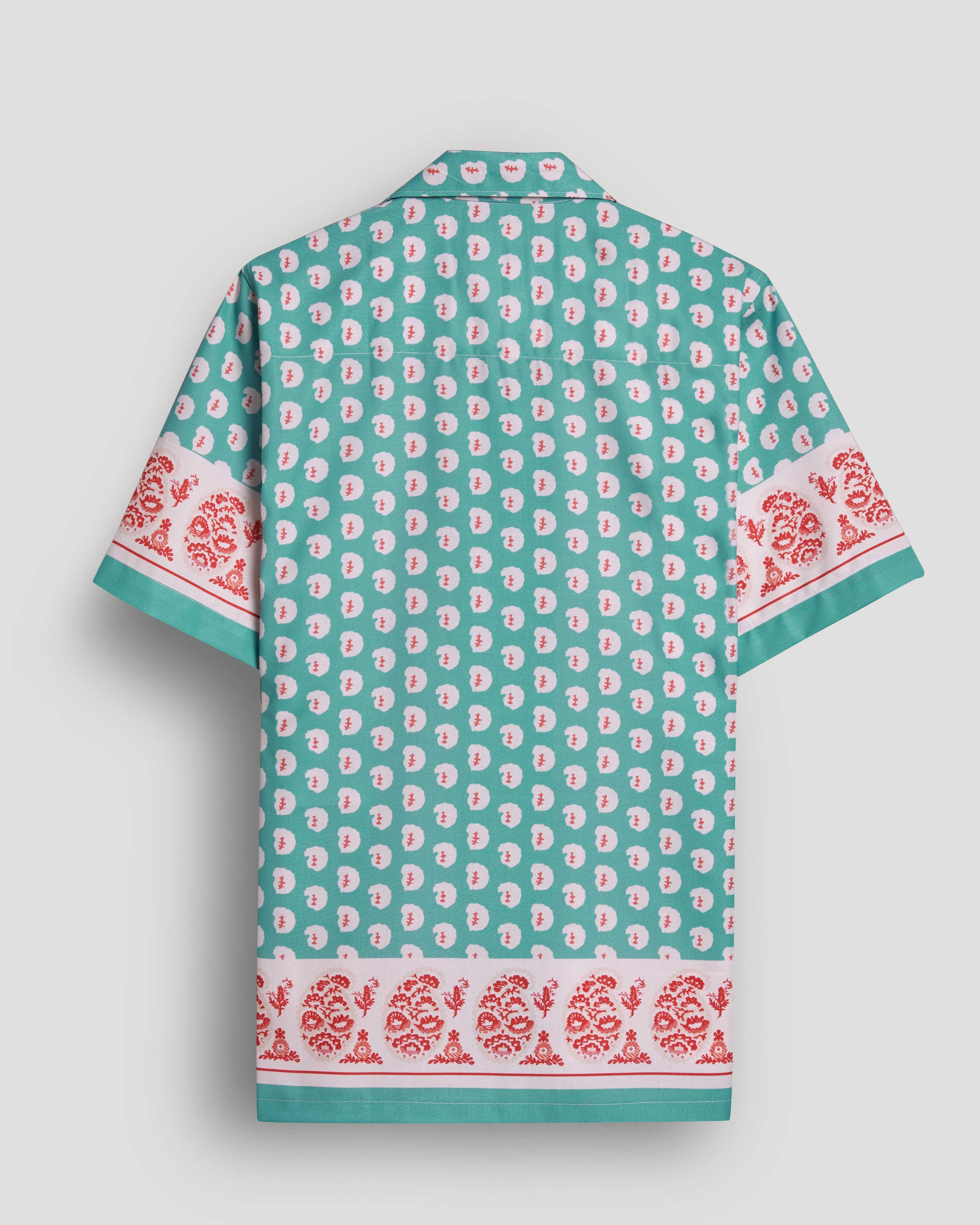 Green paisley frame printed half sleeve shirt