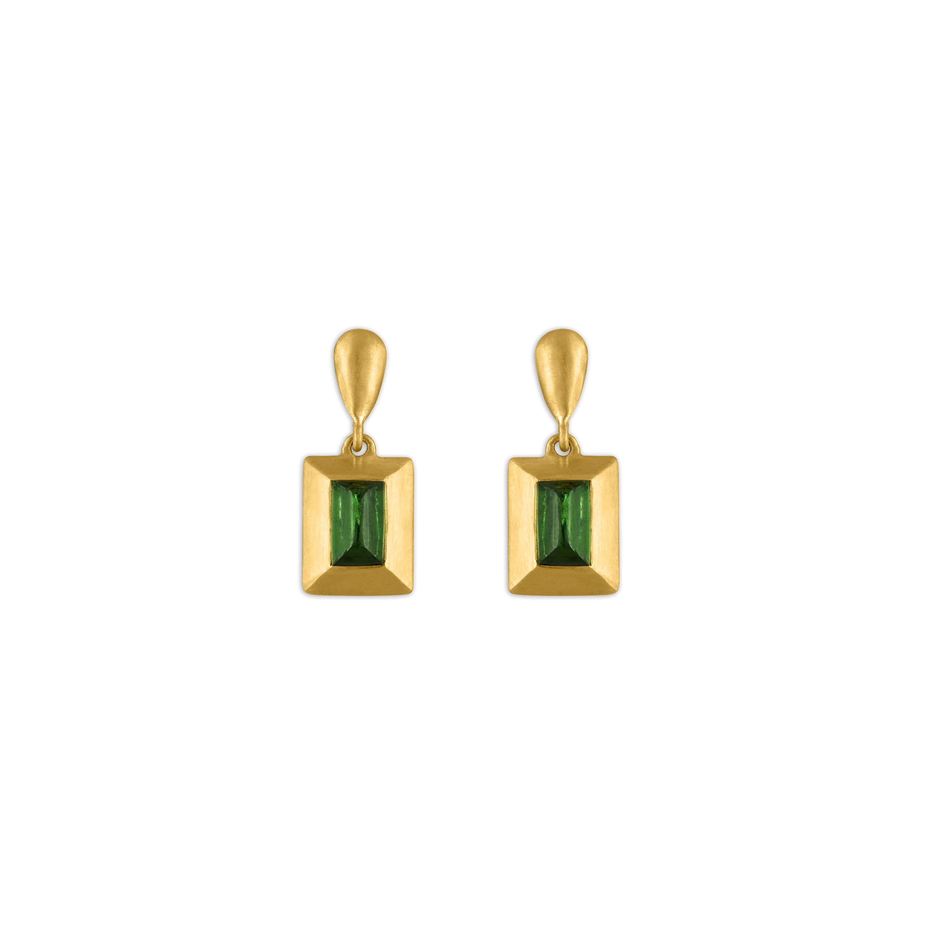 Green Tourmaline Capsa Drop Earrings