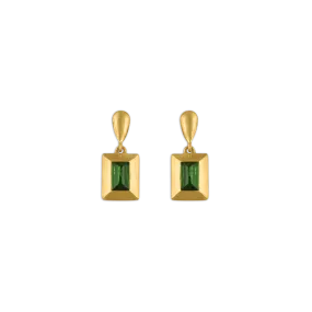 Green Tourmaline Capsa Drop Earrings