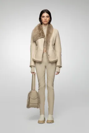 Gwen - Ivory Sand Shearling Jacket