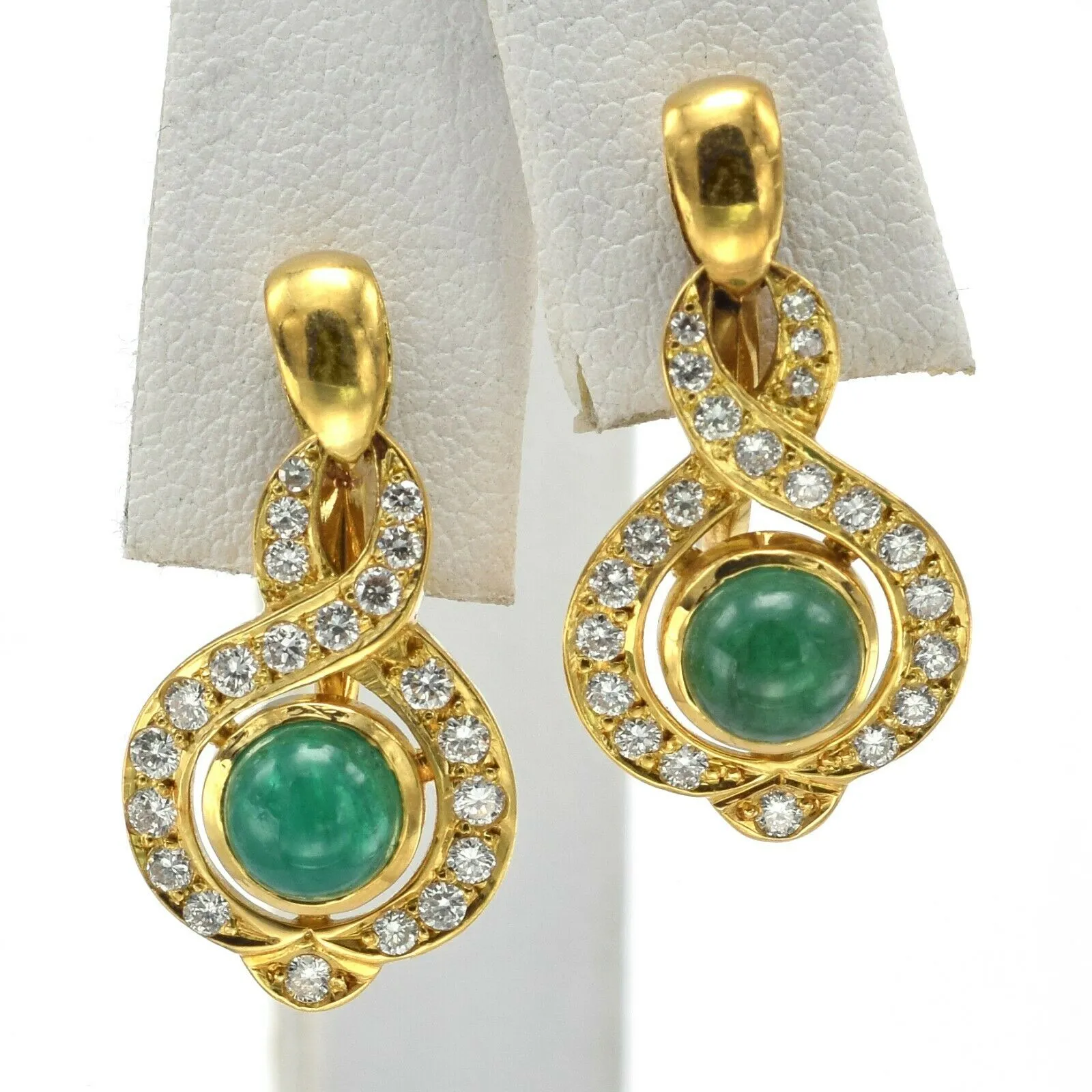 H. STERN 18K Gold Emerald & 1.49 TCW Diamond Necklace Bracelet Earring Ring Set