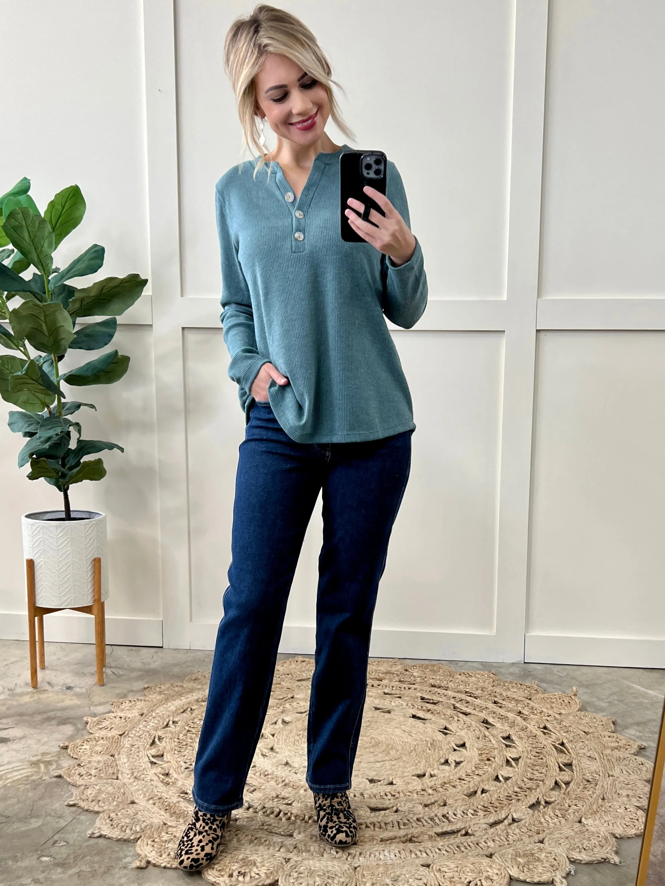 High Waisted Tummy Control Straight Leg Judy Blue Jeans