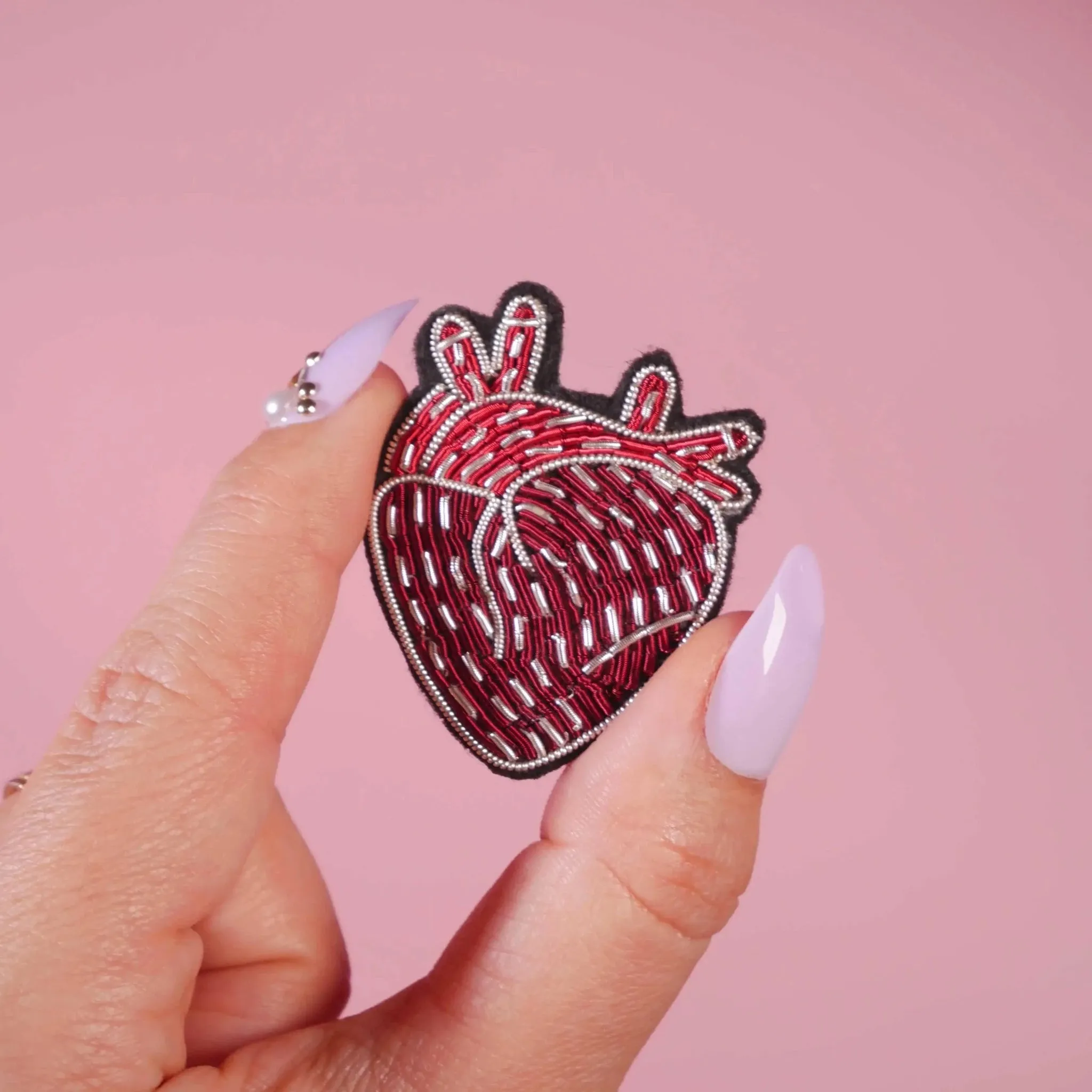 Human Heart Brooch by Malicieuse