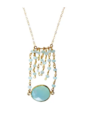 Jessica Gold Necklace in Chalcedony