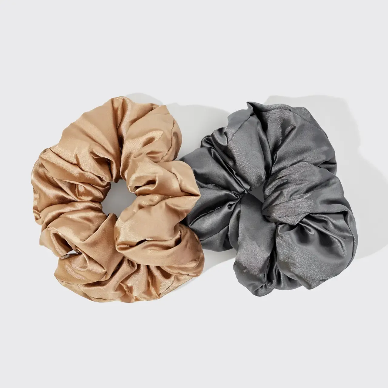 Kitsch Satin Sleep Pillow Scrunchies | Charcoal/Gold