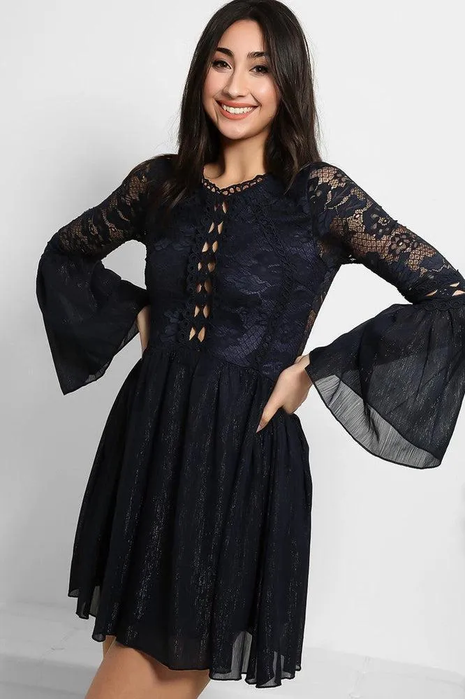 Lace And Shimmer Chiffon Dress