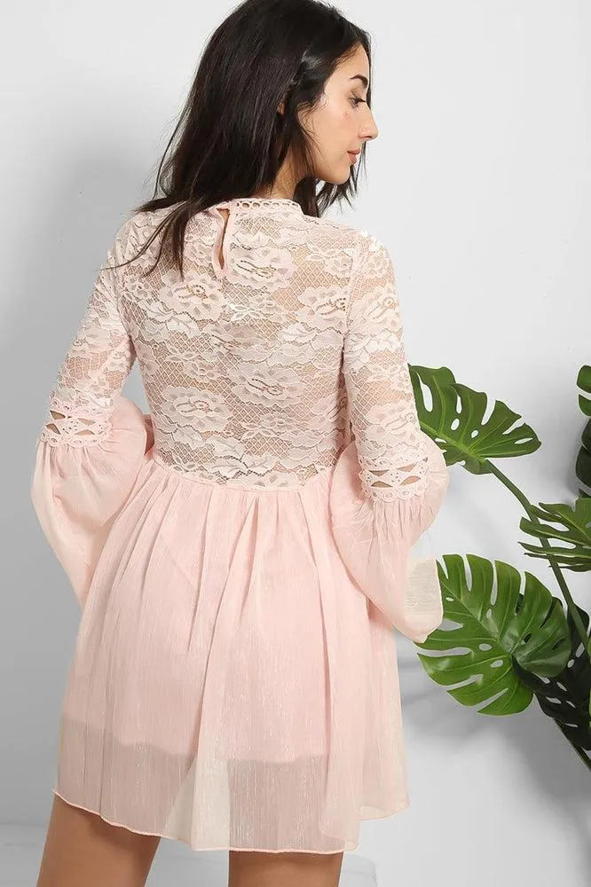 Lace And Shimmer Chiffon Dress