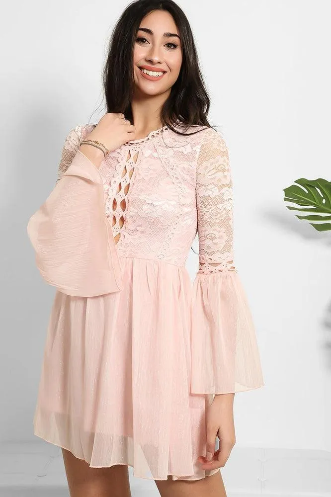 Lace And Shimmer Chiffon Dress