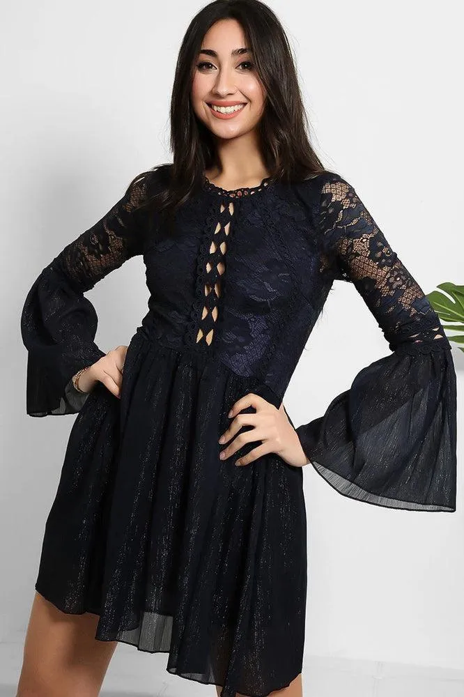 Lace And Shimmer Chiffon Dress